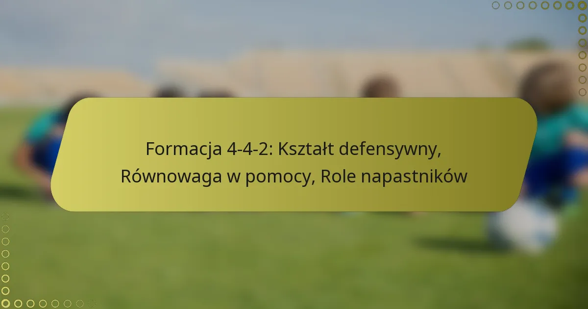 Formacja 4-4-2: Kształt defensywny, Równowaga w pomocy, Role napastników