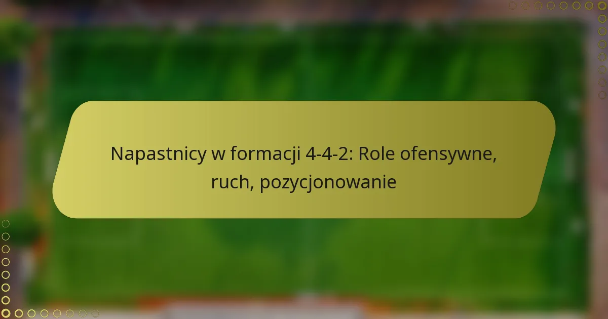 Napastnicy w formacji 4-4-2: Role ofensywne, ruch, pozycjonowanie